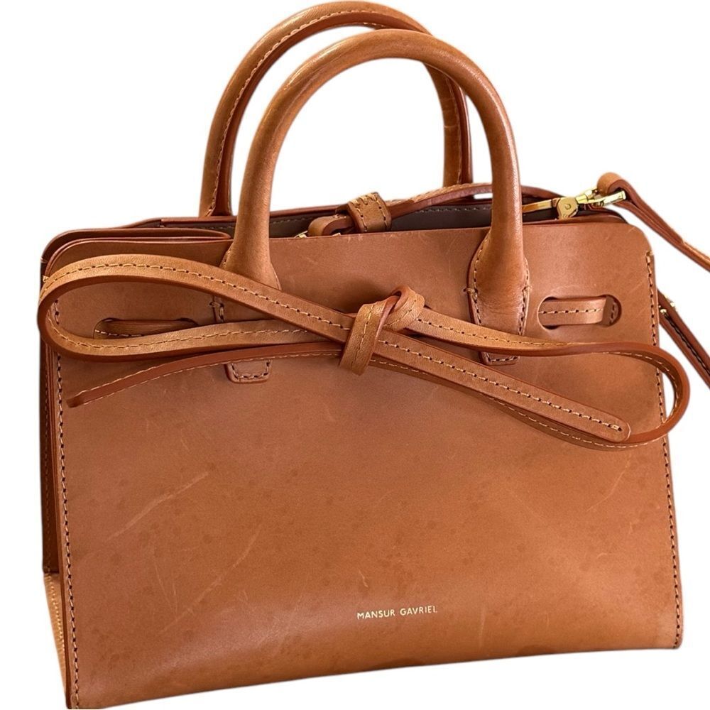 Mansur Gavriel Mini Mini Sun Bag Leather Adjustable Shoulder Cross Body Purse. - Picture 1 of 6